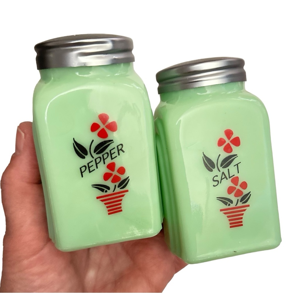 Vintage Jade Salt & Pepper Shakers